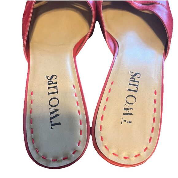 Vintage Two Lips Red Leather Slipon Kitten Heels Women's Size 8.5 READ - Picture 6 of 6